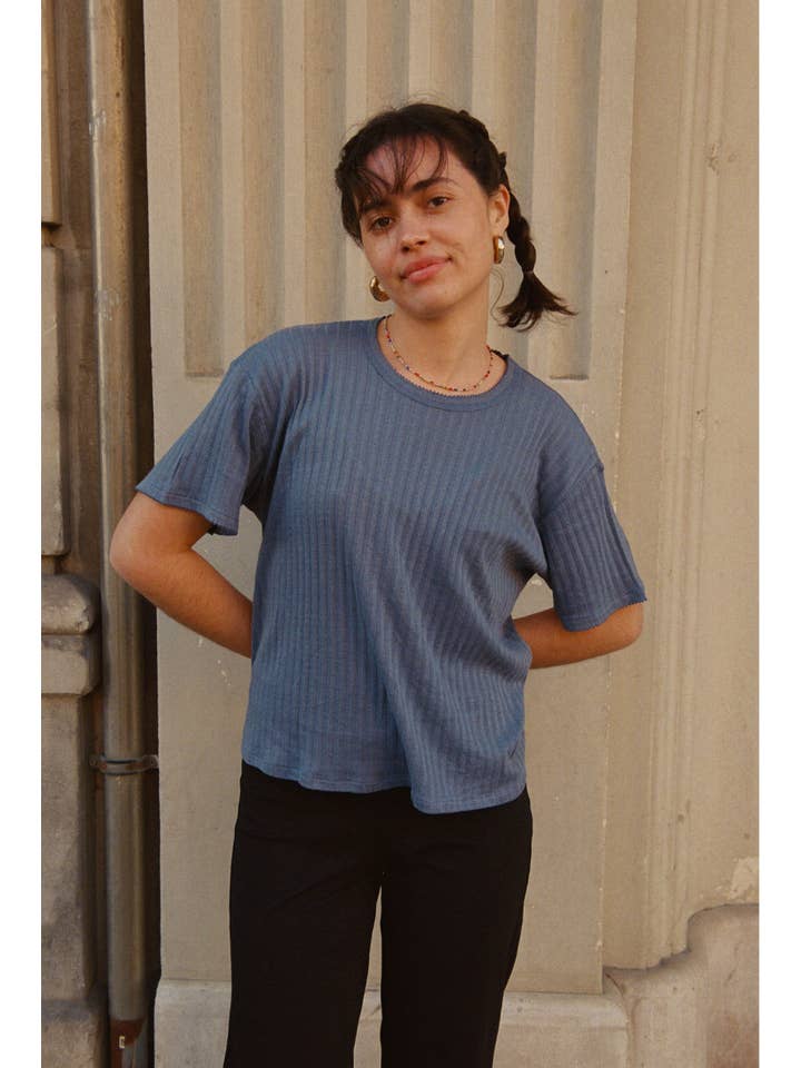 Nénés - Wholesale T-Shirt - Women's - Emilie T-shirt - Blue2