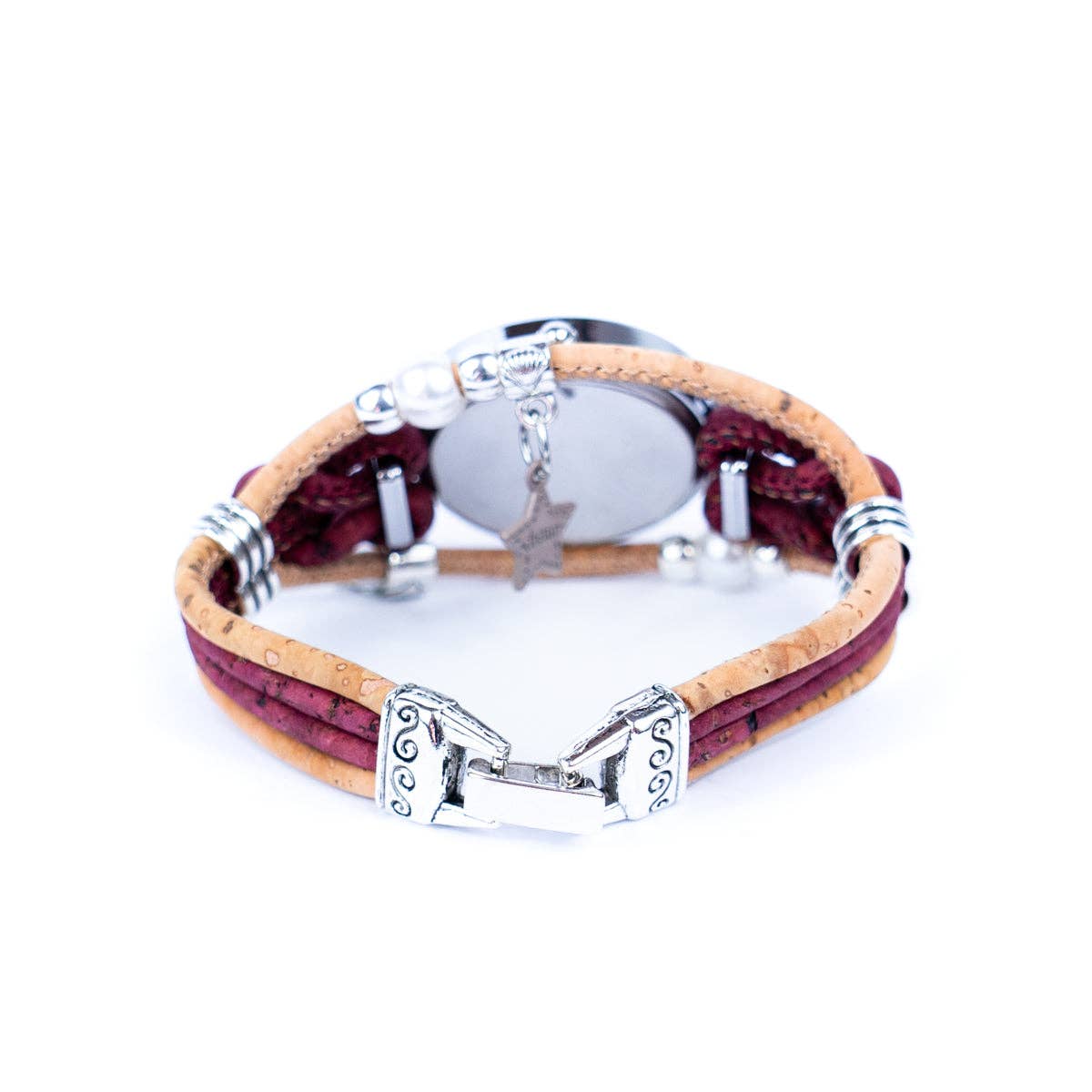 Meninas Bonitas Cork – Großhandel Gewebtes/geflochtenes Armband – handgemachte Korkuhr WA-4488