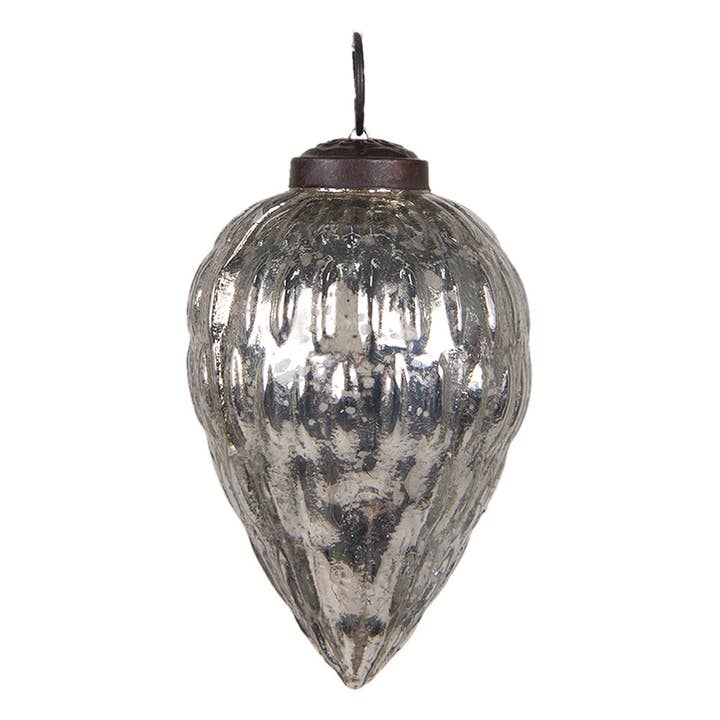 6GL4004 Christmas Bauble Ø 6 cm Silver colored Glass for wholesale by Clayre & Eef
