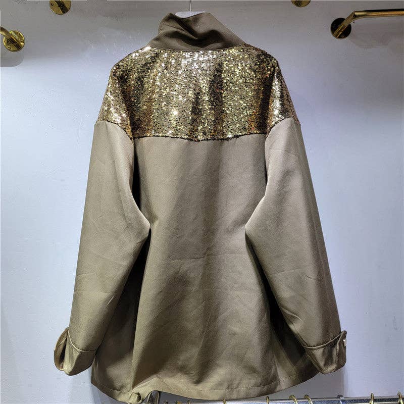 Sanyao Fashion - Wholesale Windbreaker - Women's - M205 Handmade Sequin Utility Windbreaker – Autumn Edition1