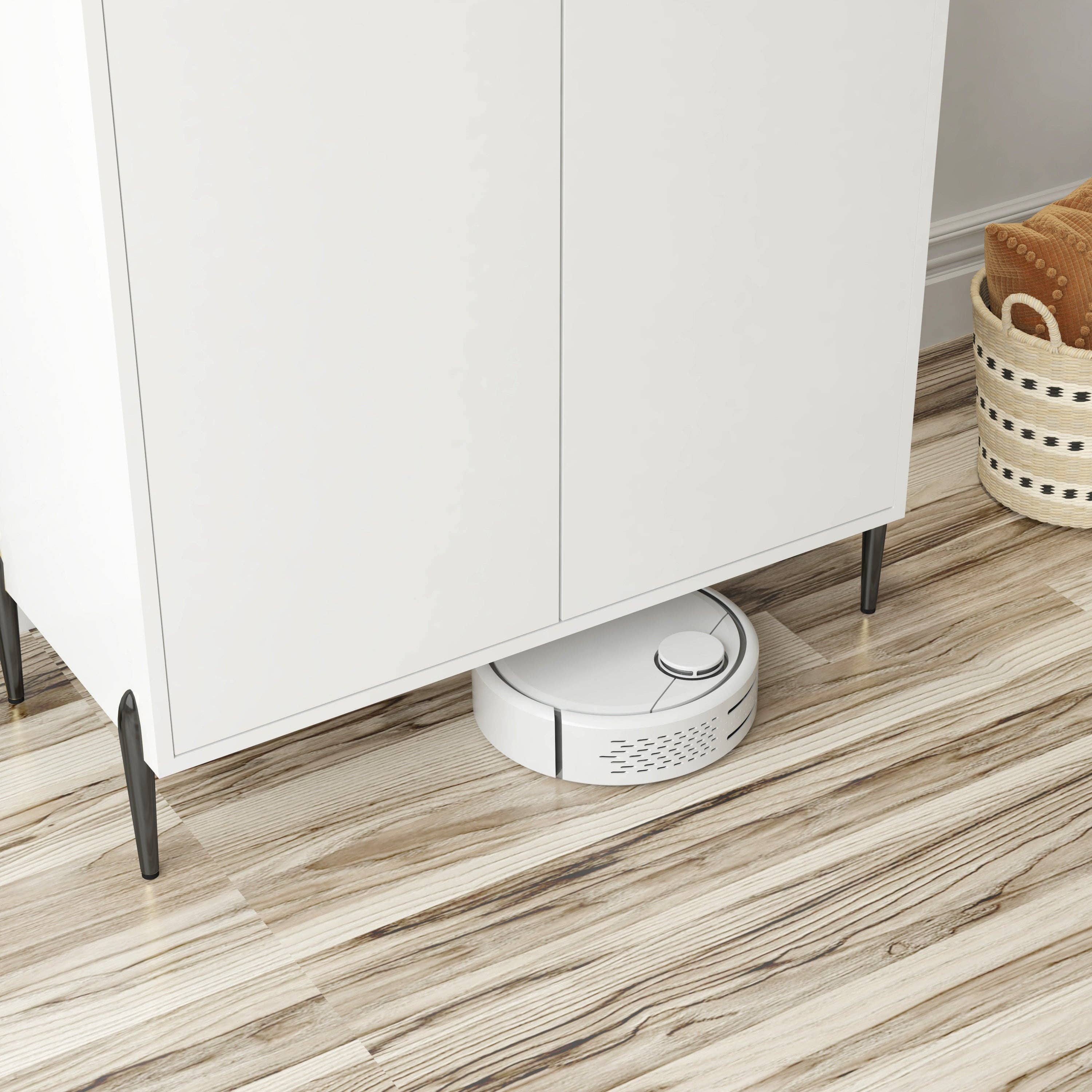 39F Inc. - Wholesale Cabinet - 2 doors home wine bar cabinet with wine rack & adjustable storage shelf, modern sideboard with soft-closing hinge, dinning room buffet cabinet, Liquor Cabinet kitchen, living room coffee cart White7