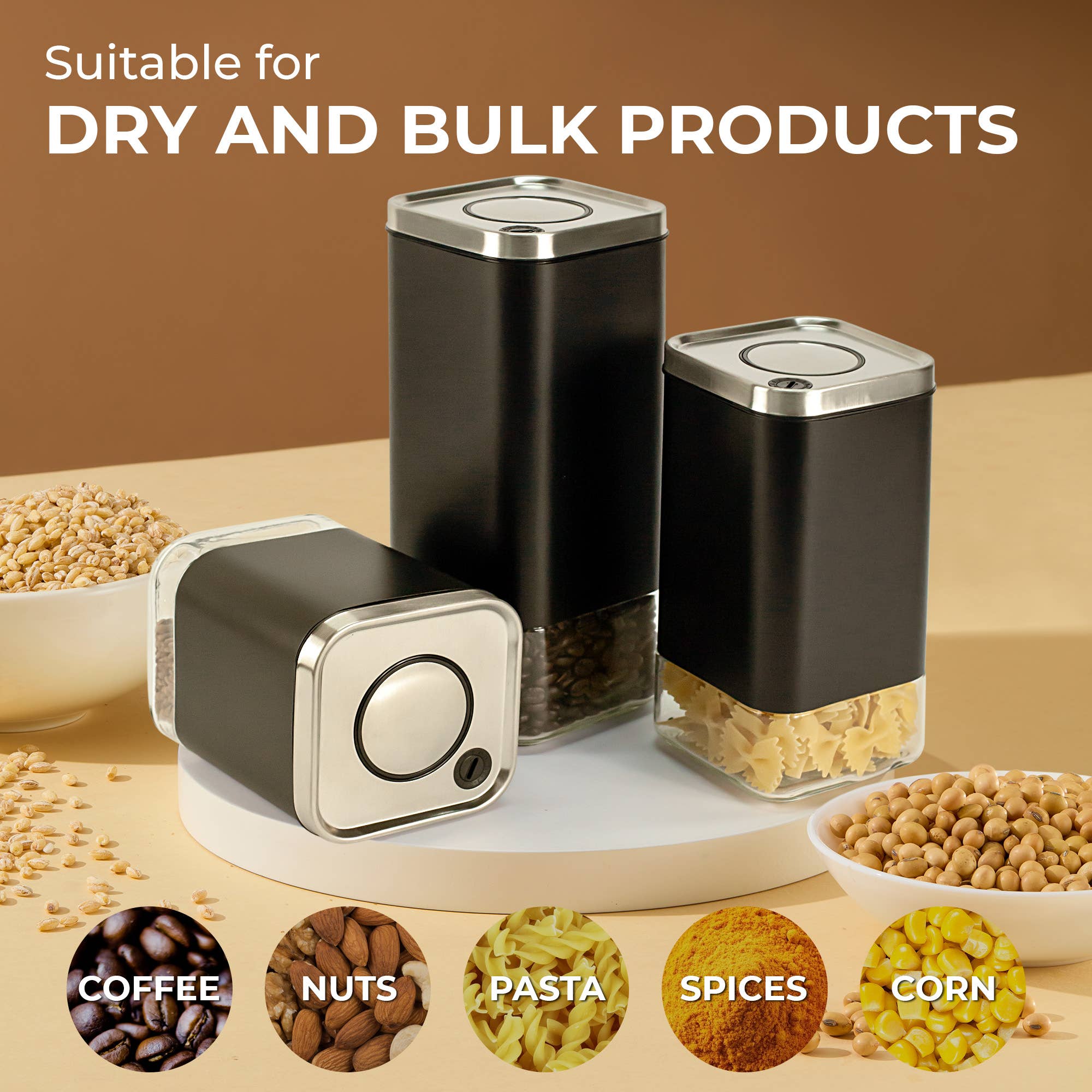 Kaffe – wholesale Canister – Kaffe Coffee Canister Storage Container Stainless Steel9