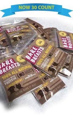 Bare Bites - Wholesale Pet treats – Dog - Bare Breast SAMPLES (30count) - Item# 25075