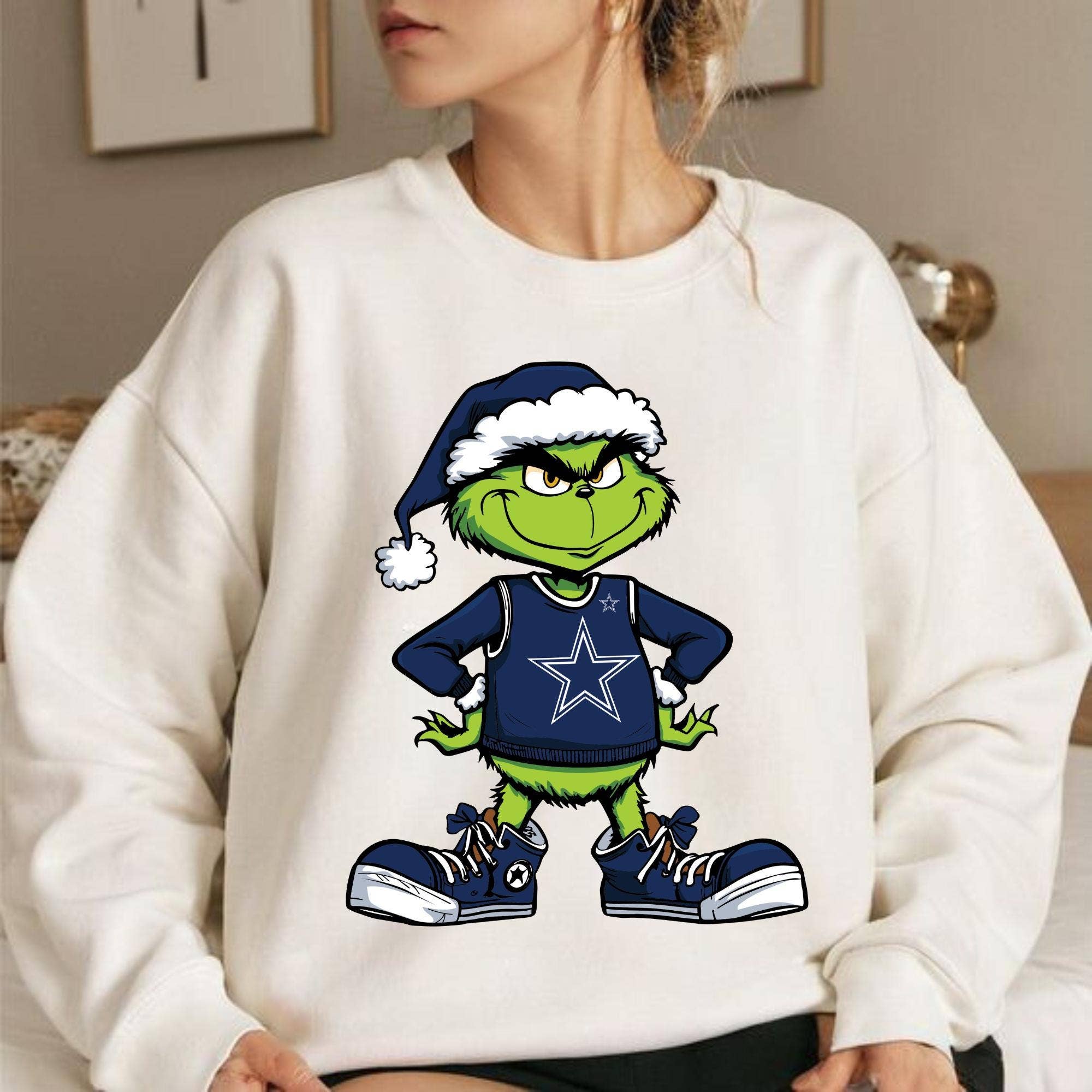 TheKingShirt - Wholesale Graphic Sweatshirt - Women's - Dallas Cowboys Christmas Shirt Grinch Football Nfl2