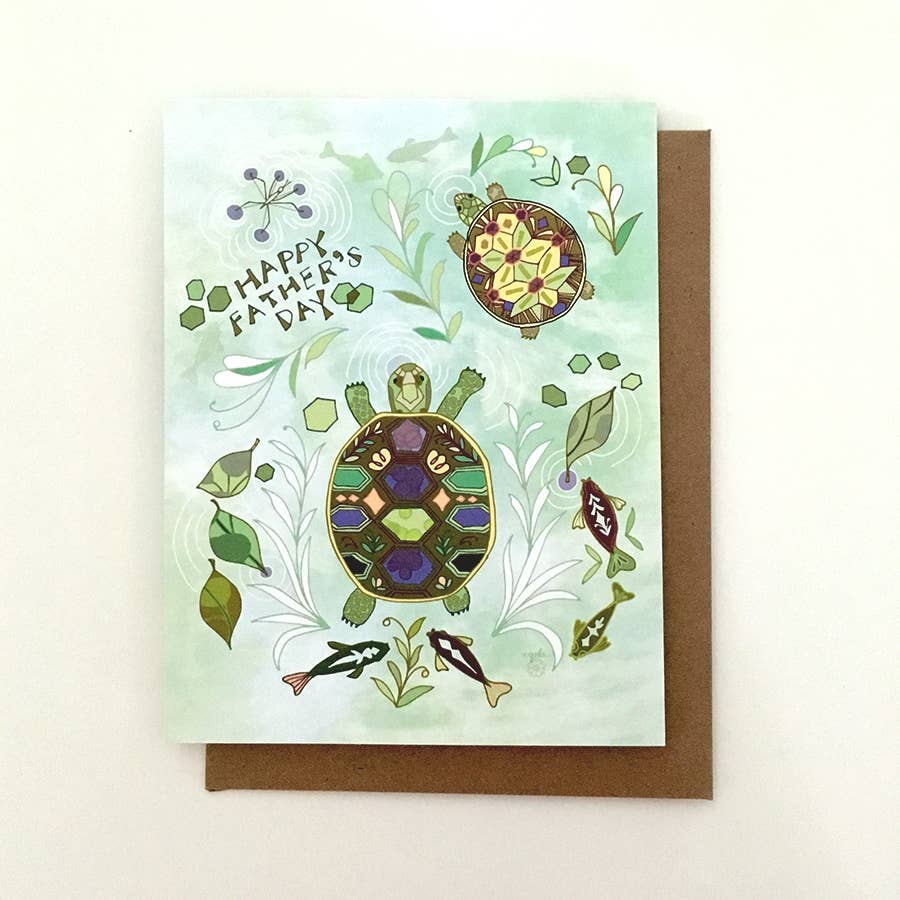 Cynla - Wholesale Father's Day Card - Father's Day Turtle Pond Card - dad card, fathers day card1