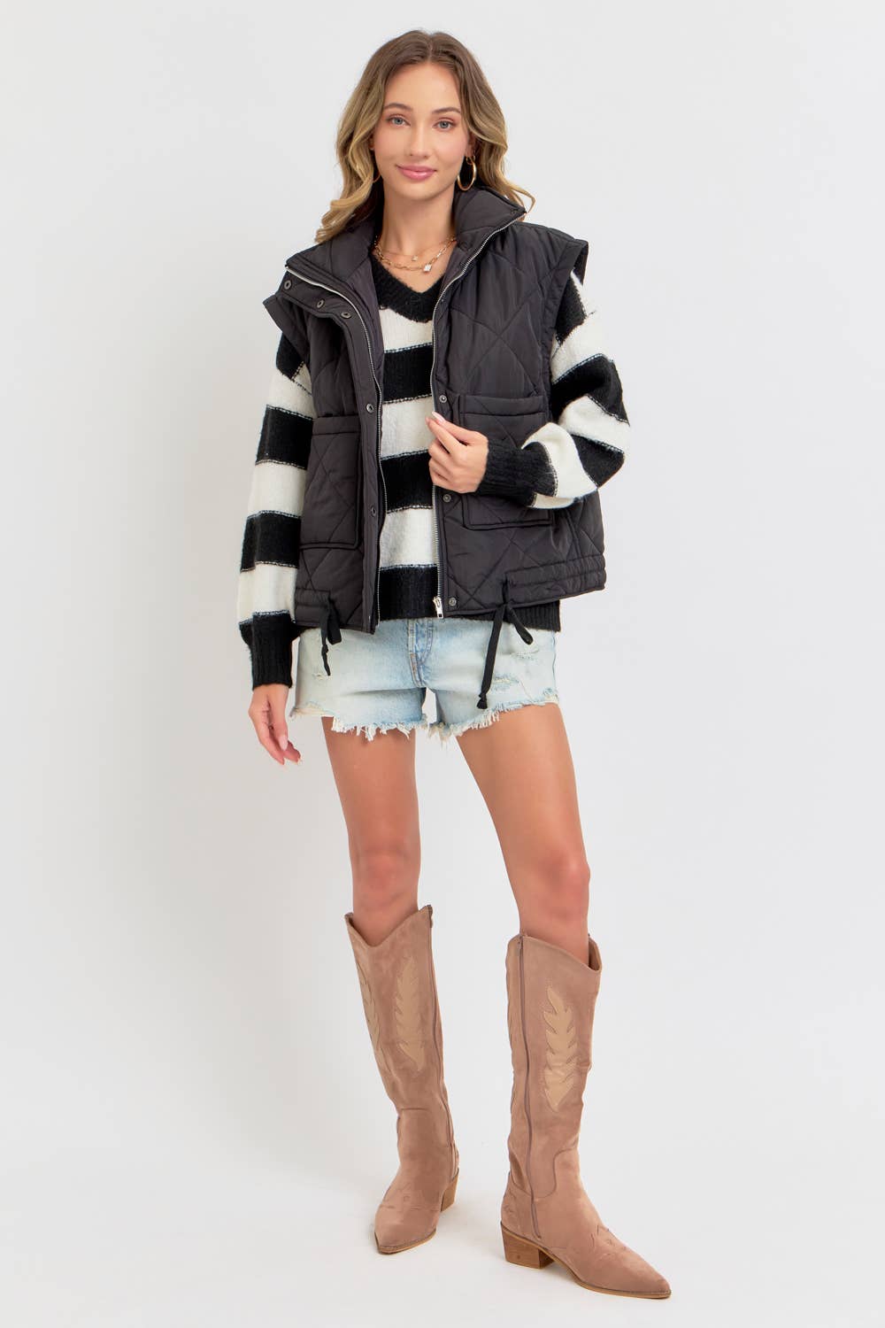 Sweet Lovely by Jen - Vendita all'ingrosso Gilè imbottito - Donna - GILET OVERSIZE IN PIUMINO TRAPUNTATO 27