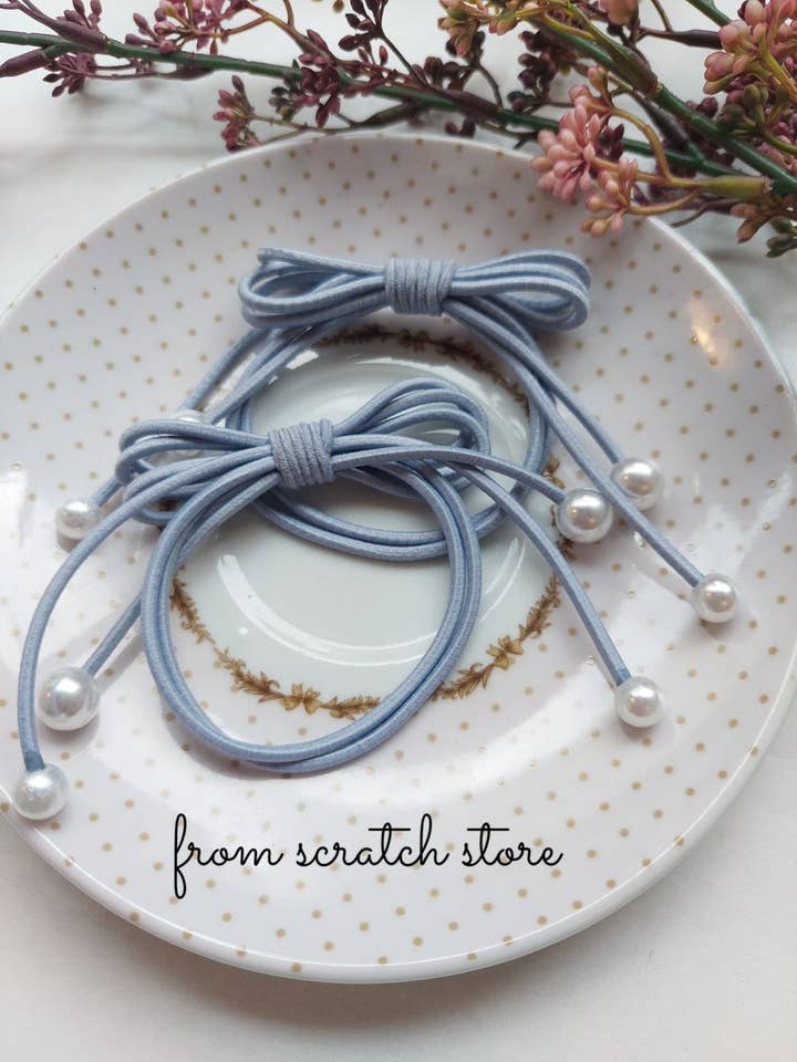 Haarelastieken in hemelsblauw voor wholesale door From Scratch Store