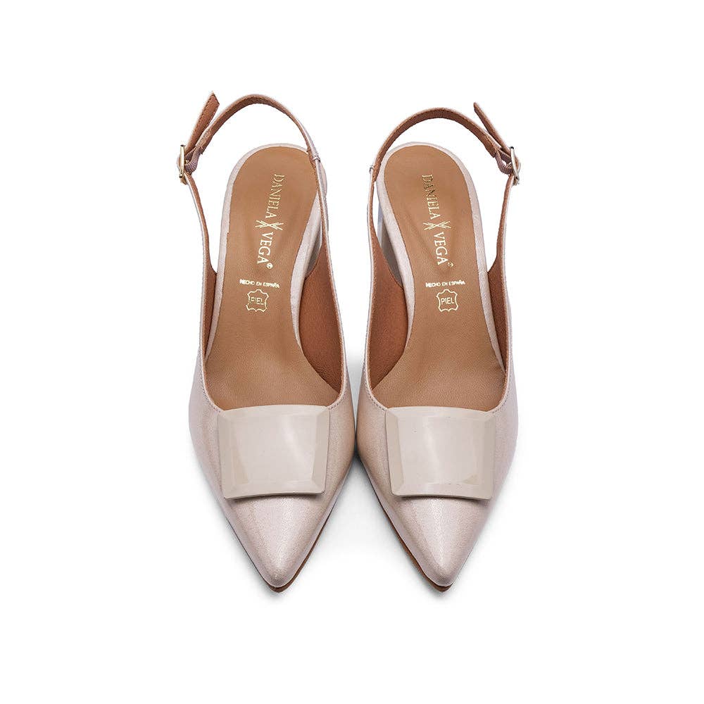 What a Shoes - Vendita all'ingrosso Scarpe con tacco basso - Donna - Décolleté slingback Beirute con tacco a blocco8