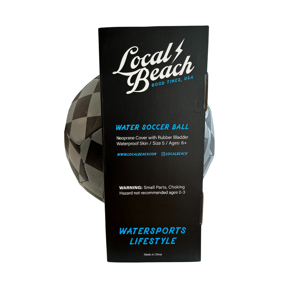Local Beach Black/Gray Checker Beach & Water Soccer Size 5 for wholesale on Faire1