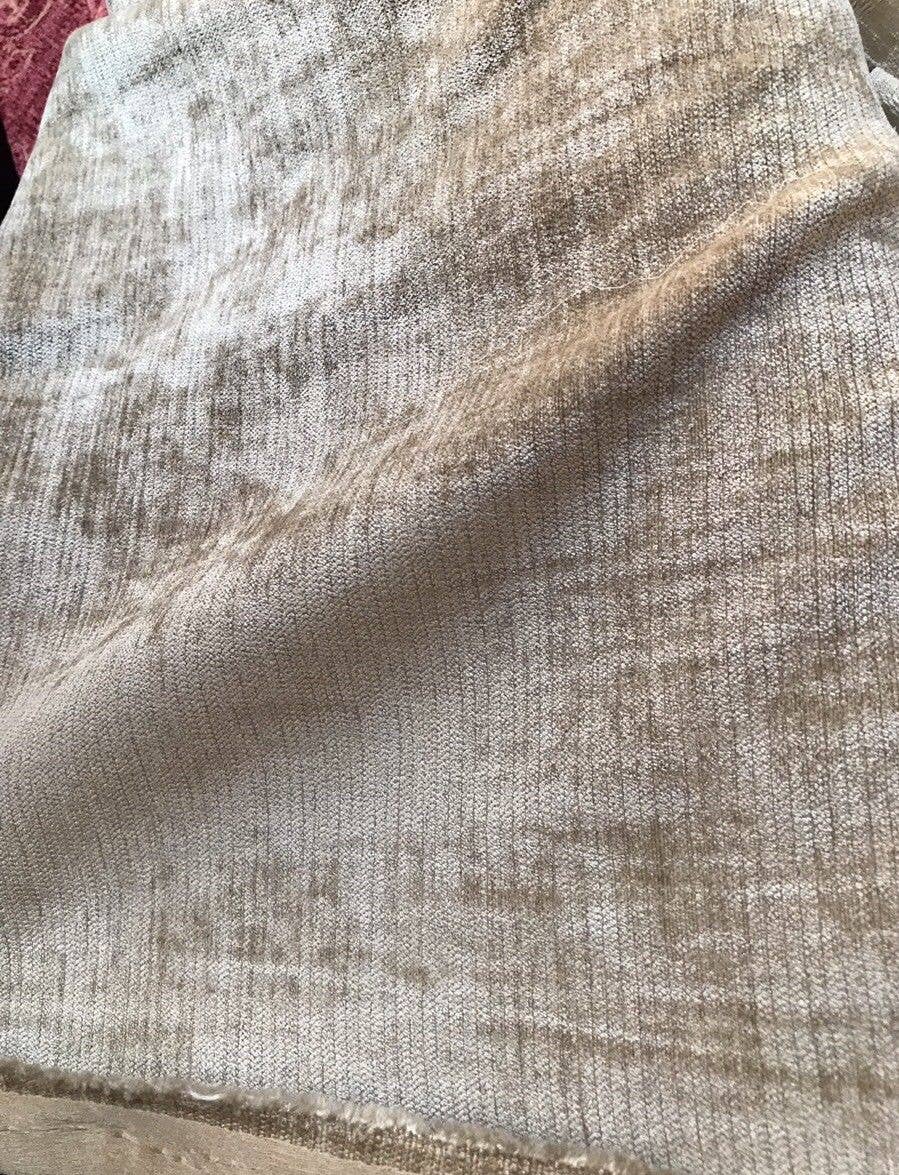 Fancy Styles Fabric - Wholesale Fabric - SWATCH- Designer Velvet Chenille Fabric - Antique Taupe Beige - Upholstery1