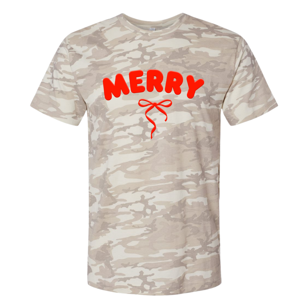 United Monograms - Wholesale Screen Printed T-Shirt - Women's - PUFF 'Christmas Cutie' Realtree Camo/Leopard T-Shirt3