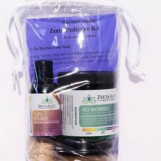 Pedicure Kit: Foot Soak, Scrub, Oil & Scrub Brush for wholesale by Zeeta Body