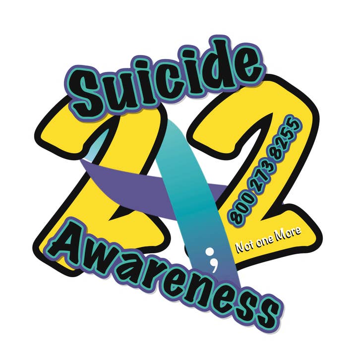 Holographic Semi Colon 22 Suicide Awareness Sticker for wholesale by Misty Anthony Designs