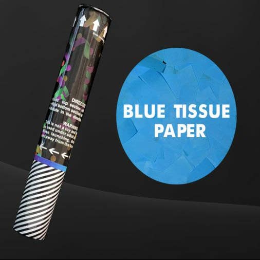 Wholesale 12 Gender Reveal Confetti Cannon - Blue Tissue for your store -  Faire