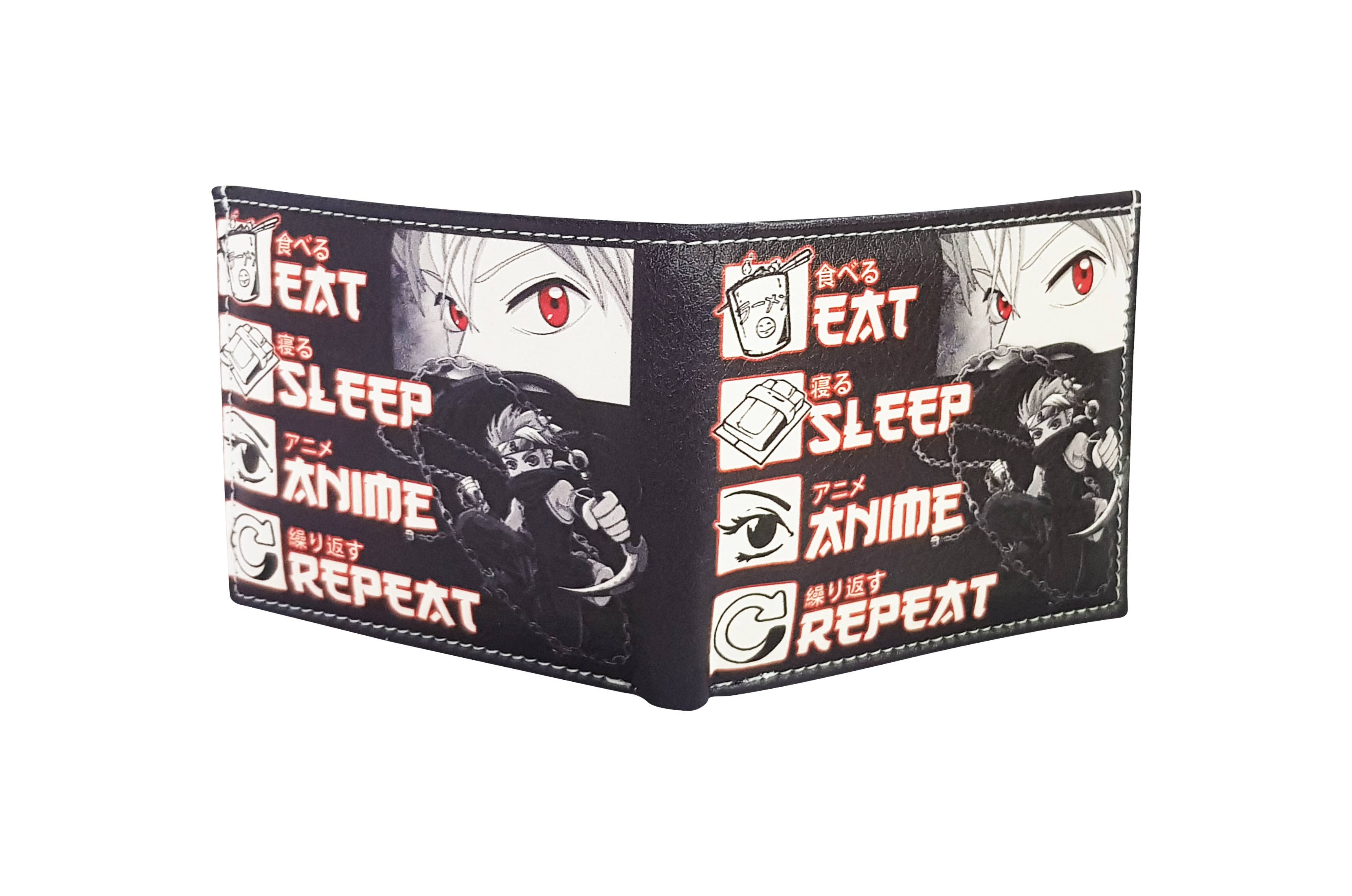 Leather Impressions Inc – wholesale Wallet – Women's – Eat Sleep Anime Repeat Vegan Bi Fold Wallet #VL65210