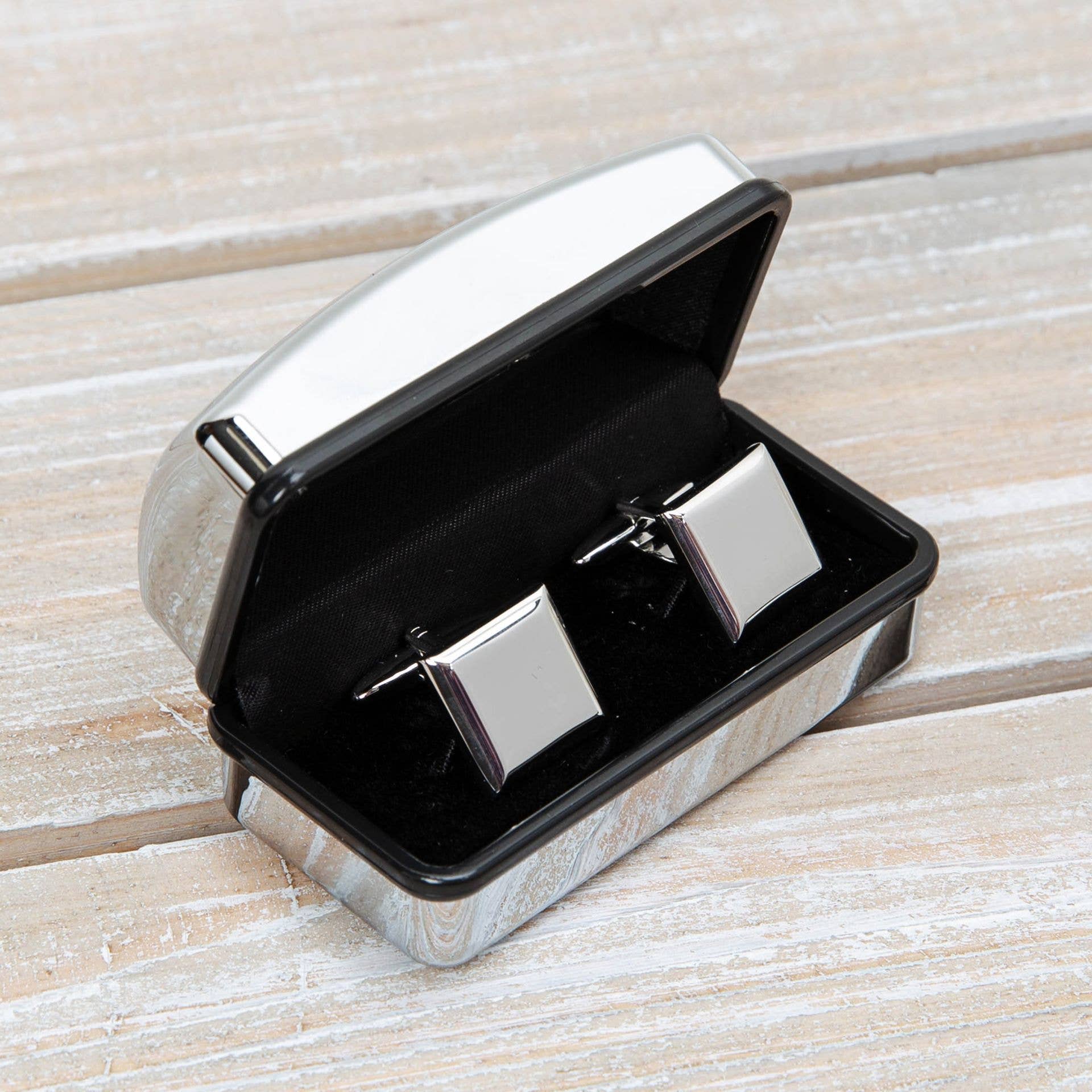 WIDDOP and Co. - Wholesale Cufflinks - Plain Square Cufflinks in Engravable Box0