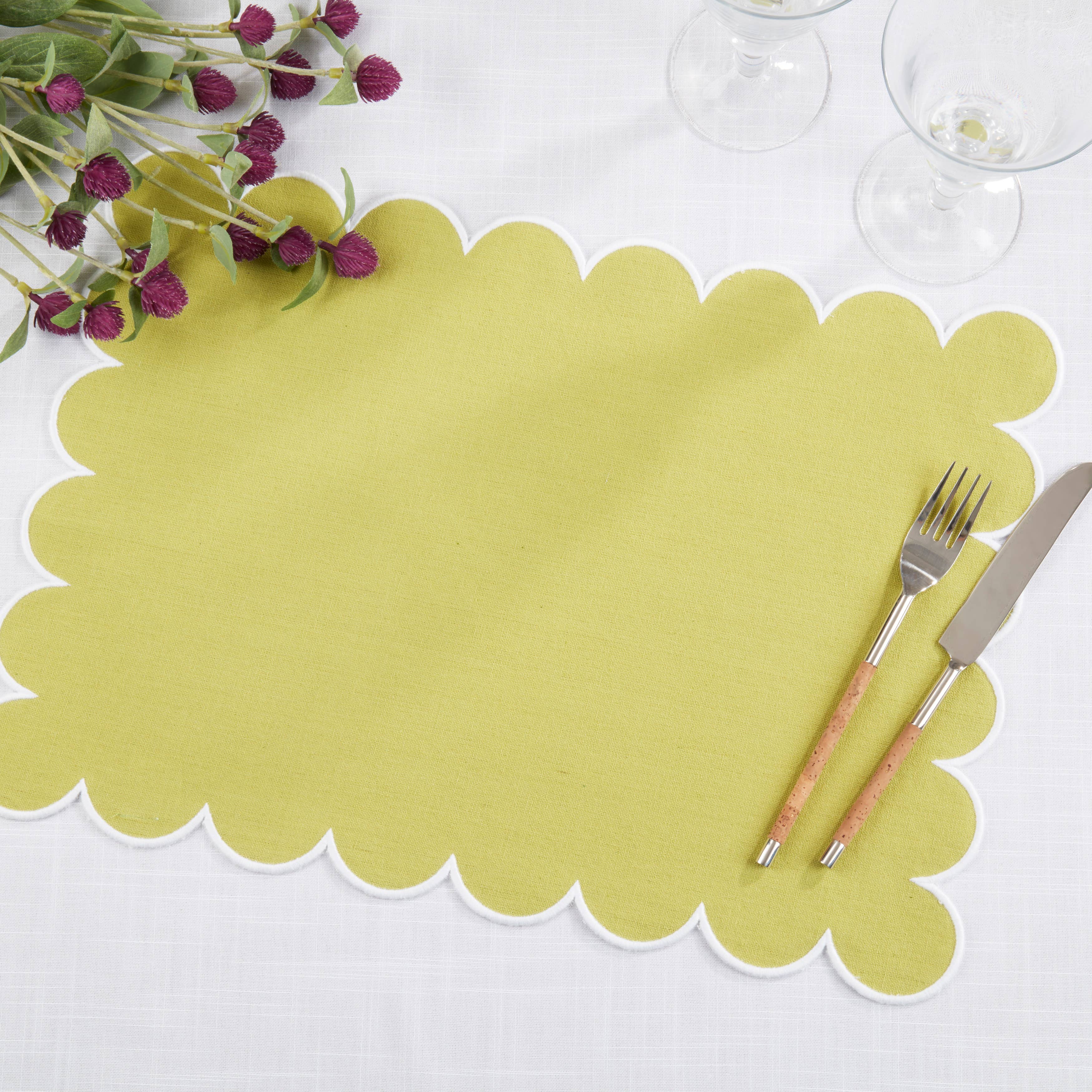 Saro Lifestyle – wholesale Placemat – Cotton Scalloped Placemat16