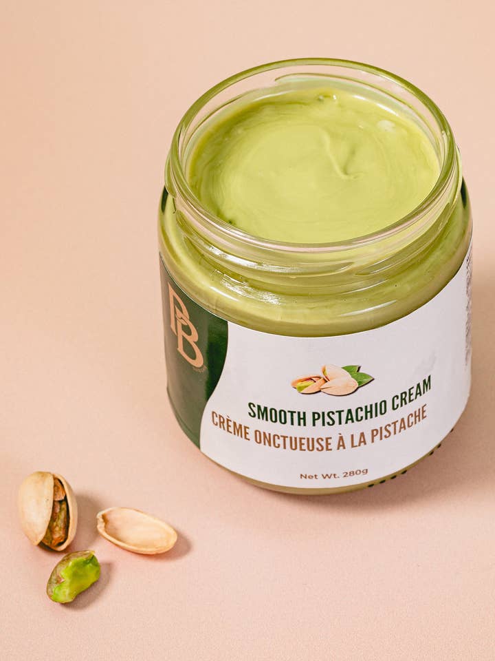 Smooth Pistachio Cream Spread for wholesale by palm bites