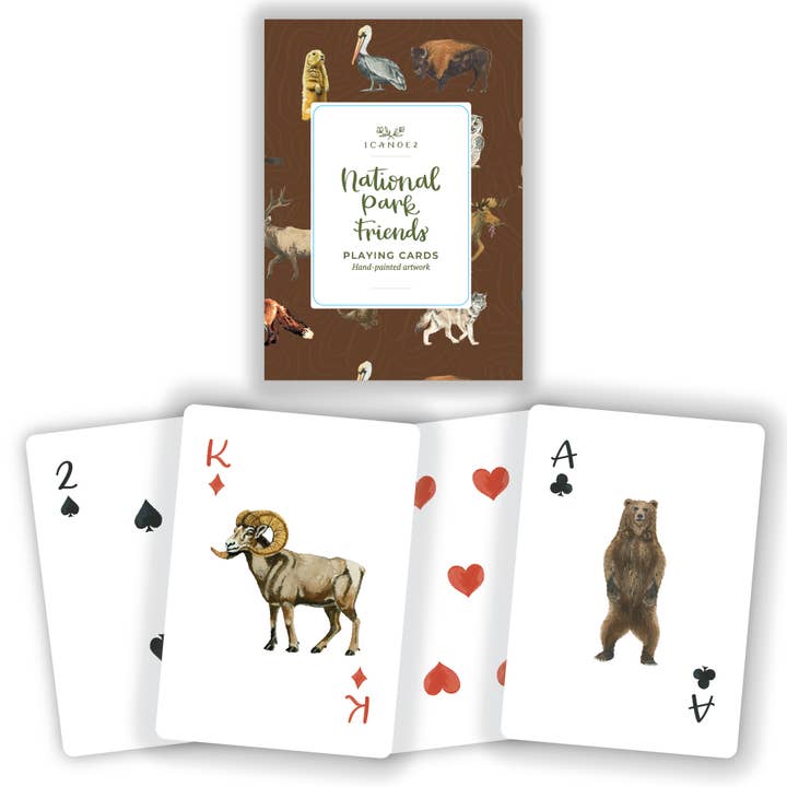 National Parks Friends Animal Wildlife Deck of Playing Cards for wholesale by 1canoe2 | One Canoe Two Paper Co.