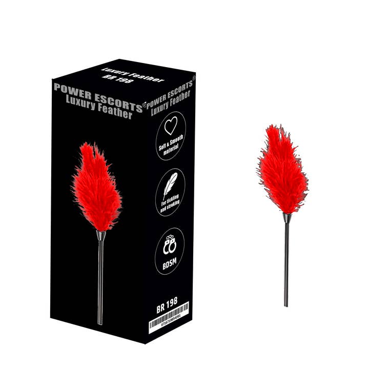 Kinky Pleasure - Venta al por mayor Juguetes eróticos - Power Escorts - BR198 Rojo - Pluma de Lujo para Cosquillas - BDSM - Caja de Color