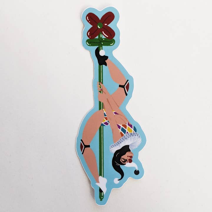 Adesivo Pole Dancer Clown Harlequin - Commedia dell'Arte per la vendita all'ingrosso da parte di Amy in the Aether Art