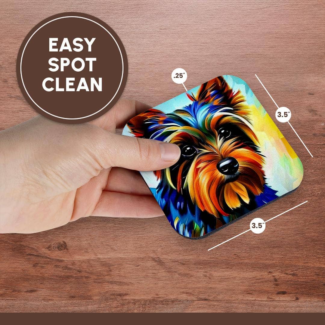 3dRose - Wholesale Coasters - 3dRose, Yorkshire Terrier dog portrait. Digital art gift for the breed lovers, Coaster13