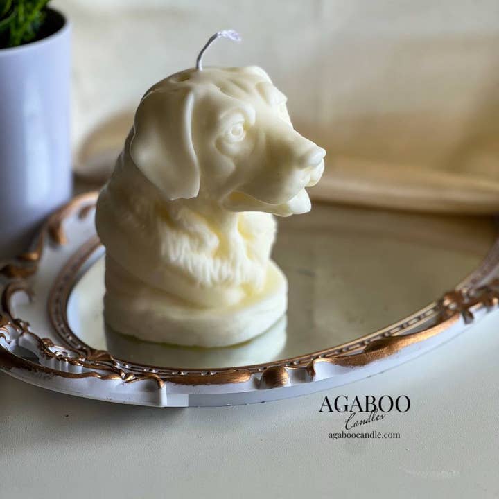 Agaboo Candle - Vente Bougies originales - Jolie bougie en forme de tête de chien 4,5 x 4 po - Animaux3