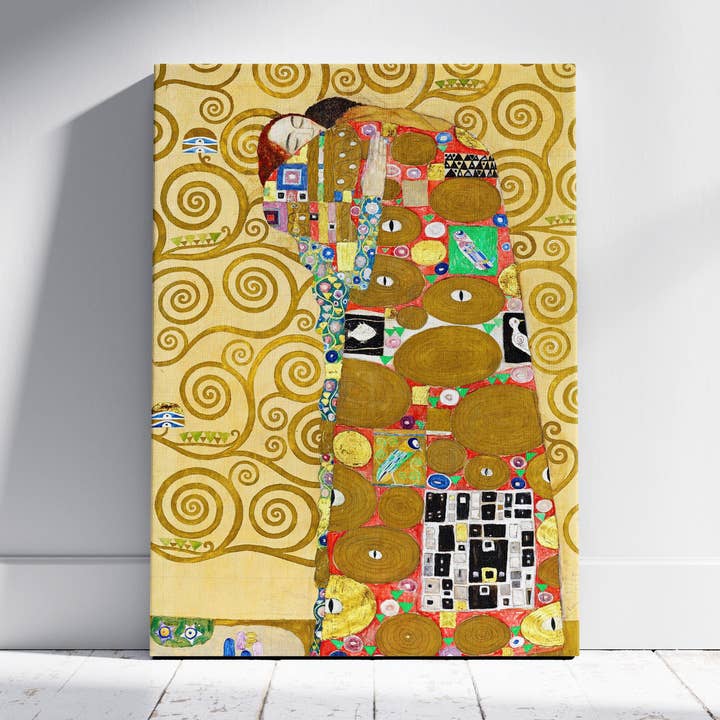 Fulfillment - Gustav Klimt - Framed Canvas Wall Art Print for wholesale by House Prints