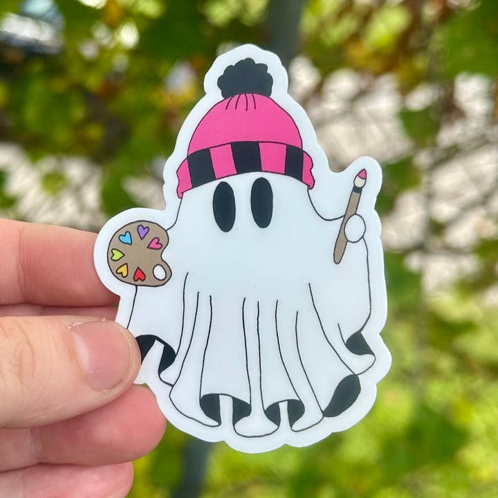 Adesivo Artist Ghostie/Halloween/adesivi spaventosi per la vendita all'ingrosso da parte di Haley Murden Arts