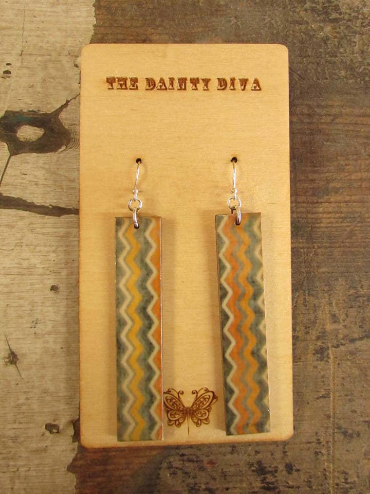 Western Stripe Drop Earrings for wholesale by The Dainty Diva Jewelry