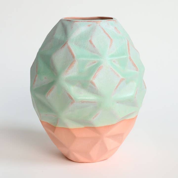 Patterned Vessels Oblique Strawberry Pistachio for wholesale by By Alejandra Design
