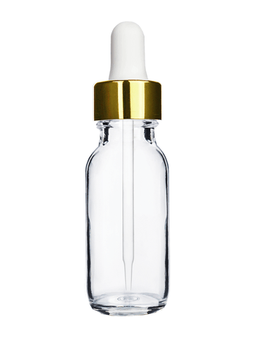 Best Bottles - Wholesale Essential Oil Holder - Boston Round Clear Bottle - 15ml (Multiple Dropper Colors)8