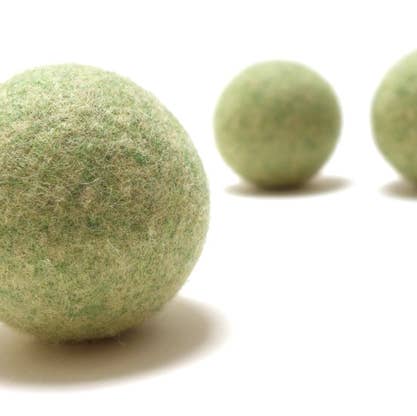 Green Wool Dryer Ball for wholesale by LooHoo Wool Dryer Balls