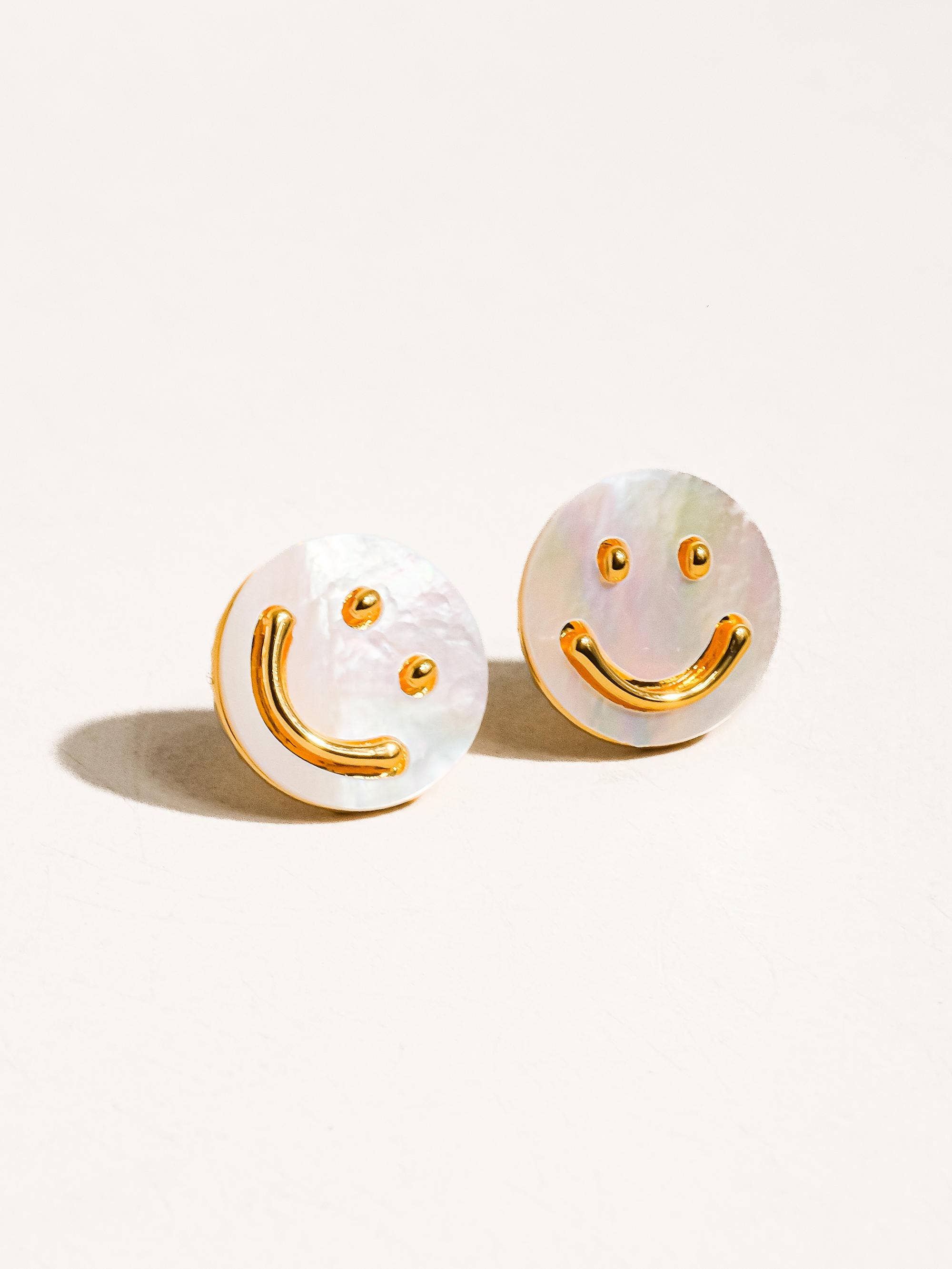 Cecil 18K Gold Smiley Face Studs  for wholesale on Faire1