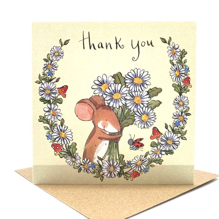 Thank You Card - Flowers for wholesale by Ink and Snail Limited