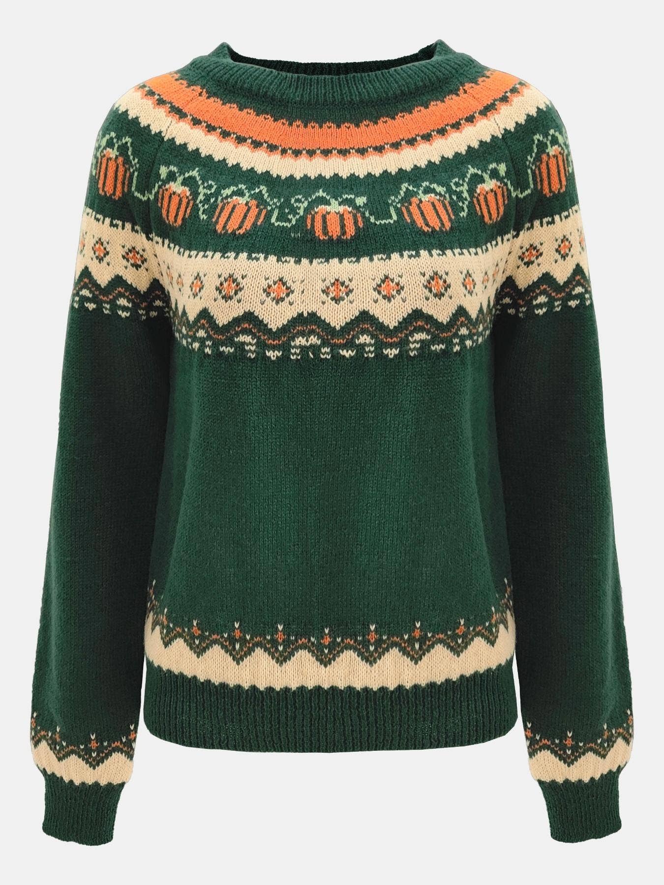 Rosa Clothing - Wholesale Knit Sweater - Women's - Western Vintage Halloween Pumpkin Sweater3