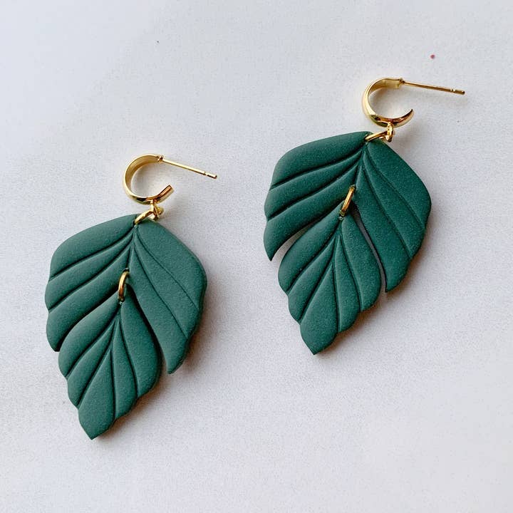 Clay By Denae - Wholesale Dangle Earrings - Rory Earring in Hunter Green0
