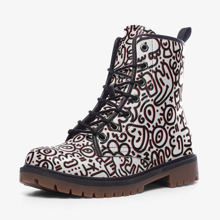 Doodle Dessign 9 - Botas Casuais Leves de Couro por atacado de Oh Pote