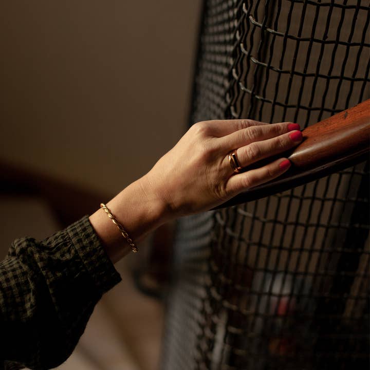 Nordic Muse – wholesale Cuff bracelet – Gold Twist Cuff Bangle, Waterproof3