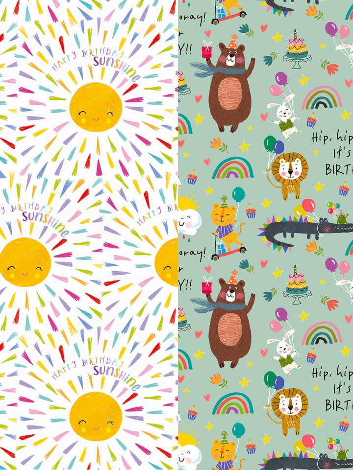 Sunshine / Hiphip Hooray (2 Designs) R/Wrap 2.5 m for wholesale by Ballyhoo