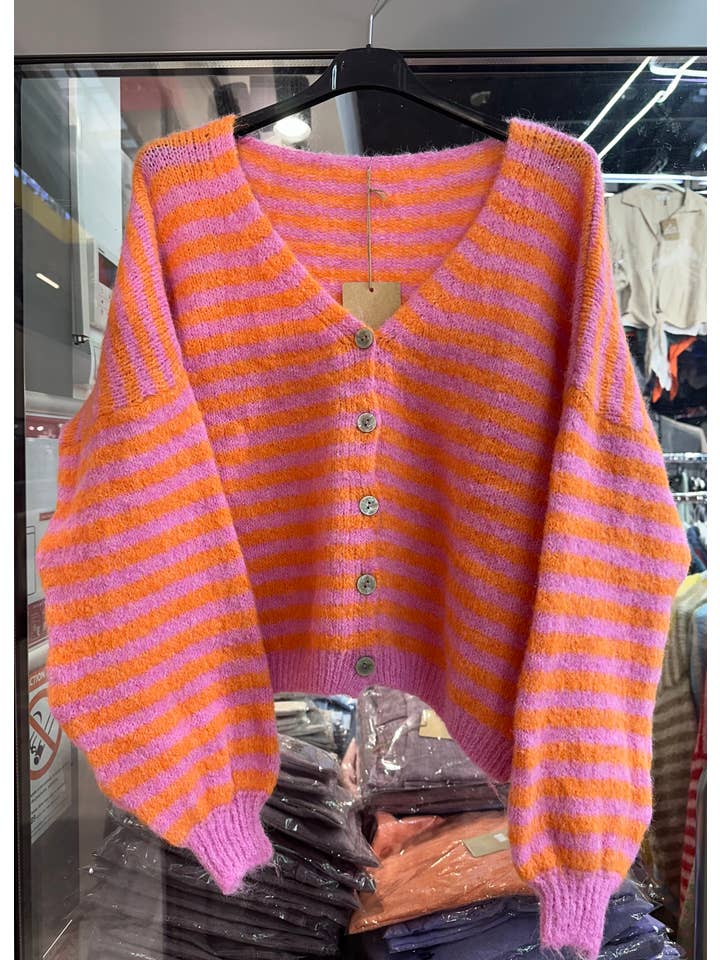 LÉA & LUC - Wholesale Cardigan - Women's - Striped cardigan REF. 5106216