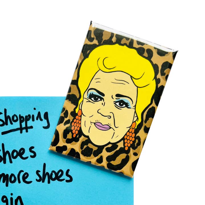 Pat Butcher Leopard Print Inspired Fridge Magnet for wholesale by Bite Your Granny