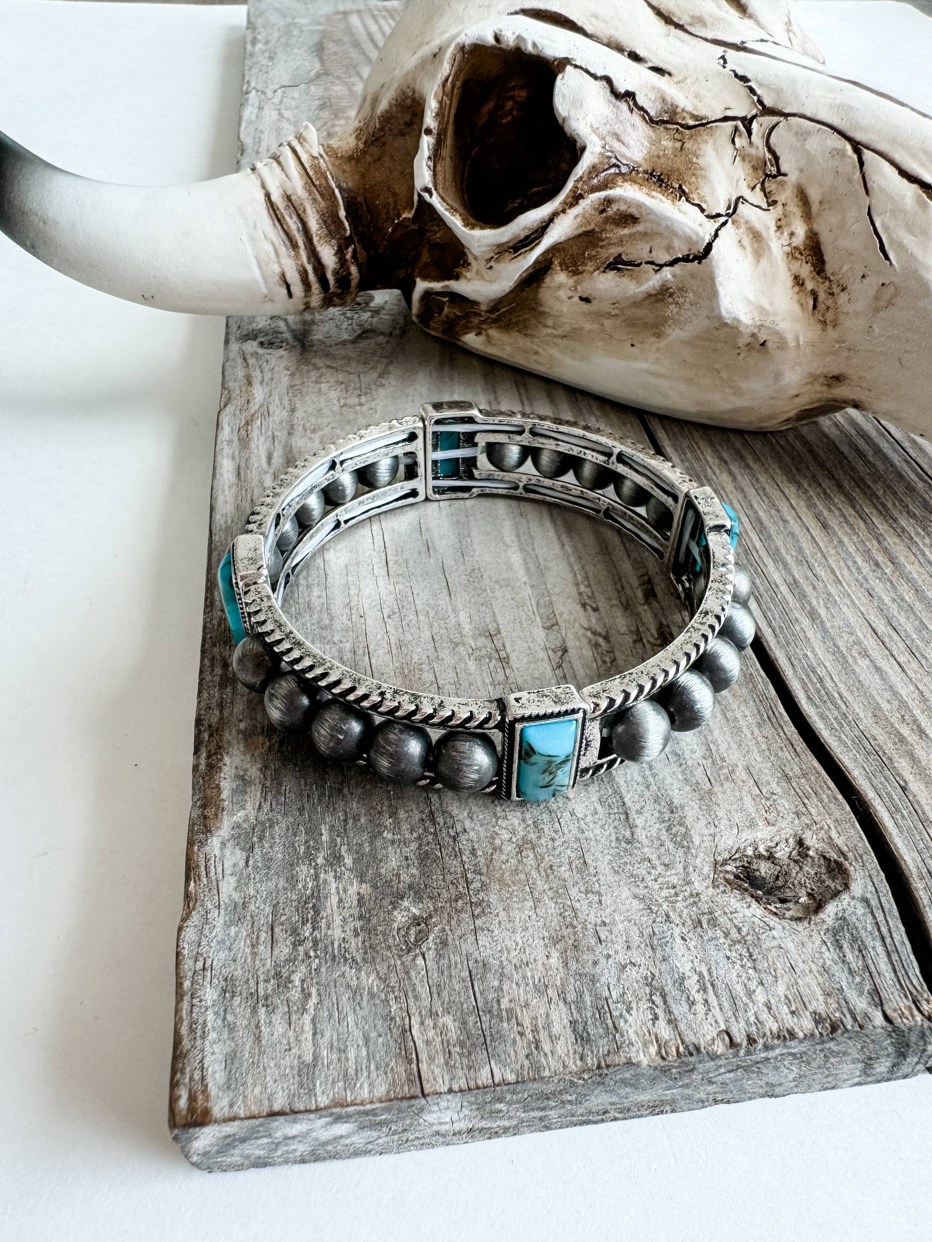 Boho Ranch Shop - Wholesale Beaded Bracelet - Navajo Style Pearl Stone Stretch Bracelet1