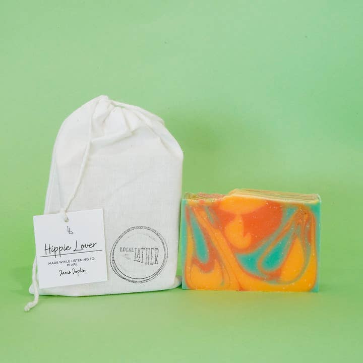 Hippie Lover Bar Soap for wholesale by LOCAL LATHER REFILLERY & SOAP SHOP