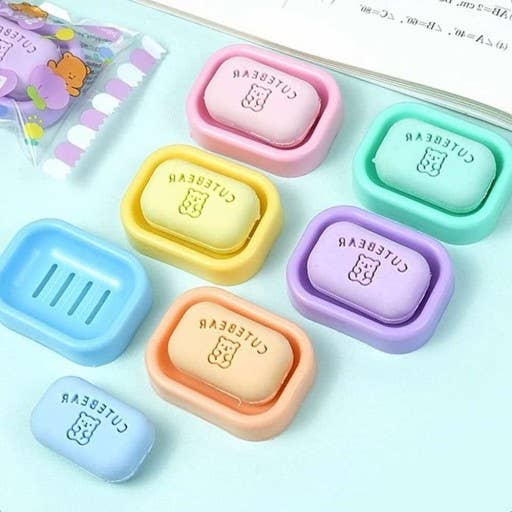 K-Wonderland – wholesale Eraser – CUTE BEAR Soap Eraser - School writing  Desk Essencials9