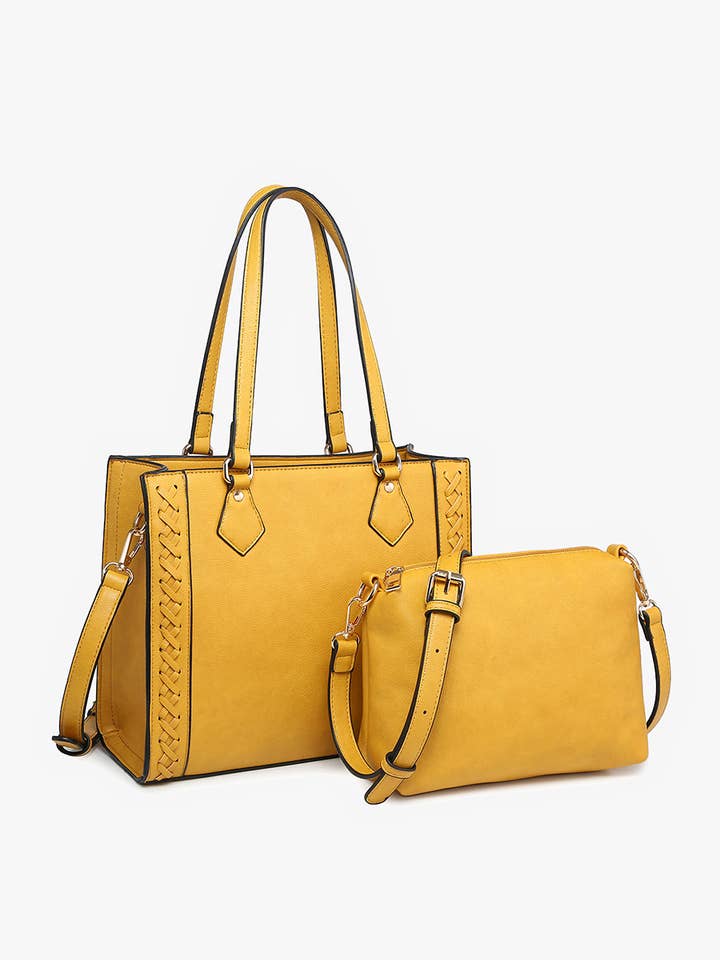 M2344 Betsy Structured Braided Crossbody/Satchel for wholesale by Jen & Co.