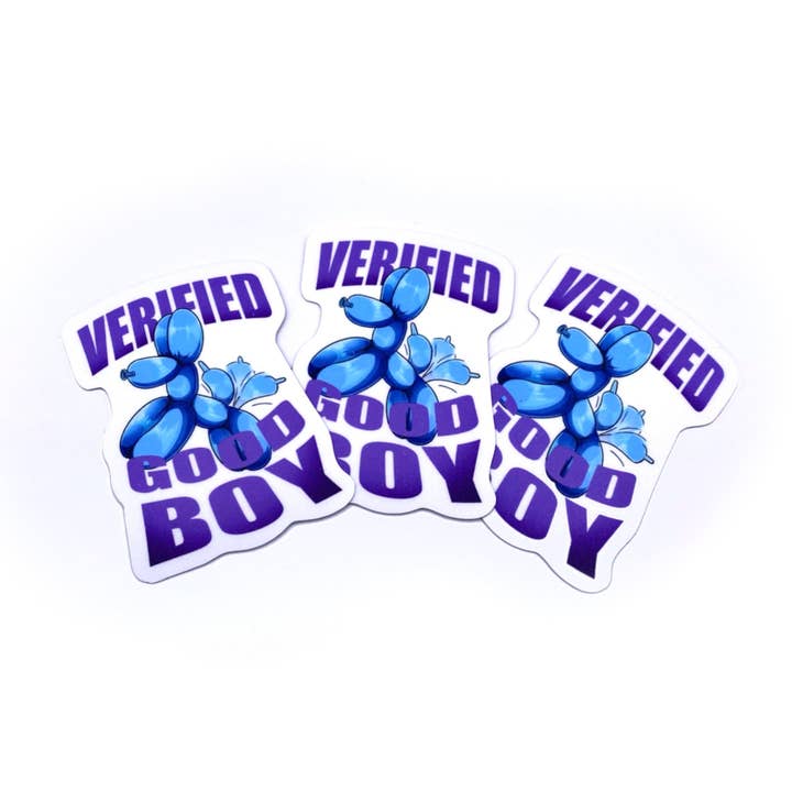 Autocollant de Bon Garçon Vérifié pour la vente par Playing Possum Clothing Co.