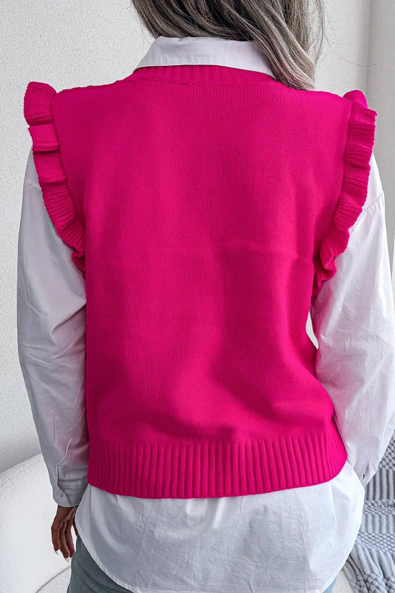 Lily Clothing - Vente Pull sans manches – femme - GILET PRISMATIQUE TRICOTÉ PULL-CWOSWL17504