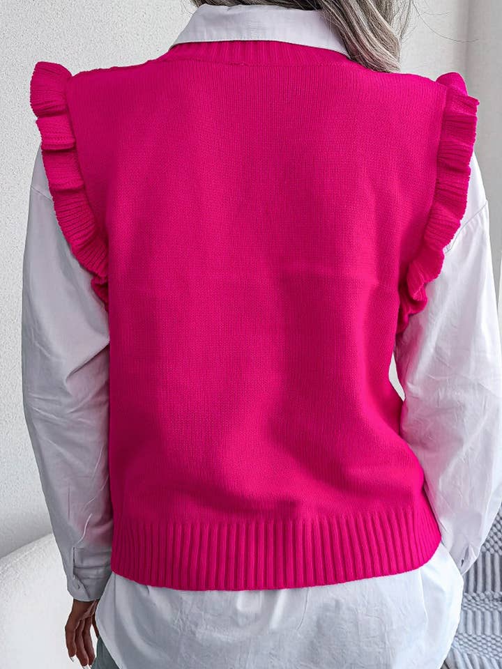 Lily Clothing - Wholesale Sweater Vest - Women's - KNITTED PRISMATIC VEST SWEATER_CWOSWL17504