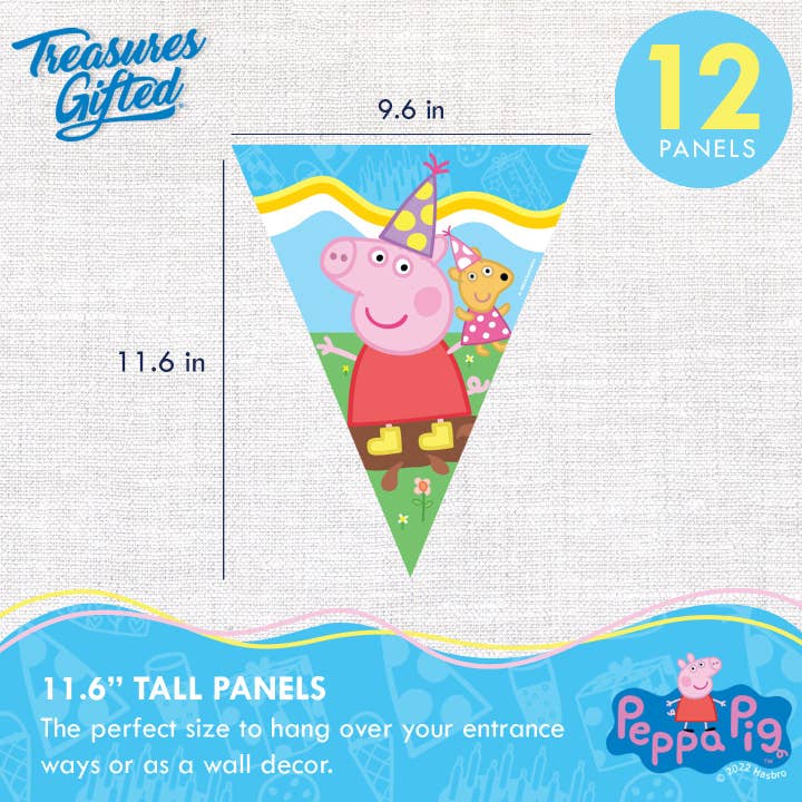 Treasures Gifted - Wholesale Party Sign/Banner - Peppa Pig Pennant Banner - Peppa Pig Party Supplies